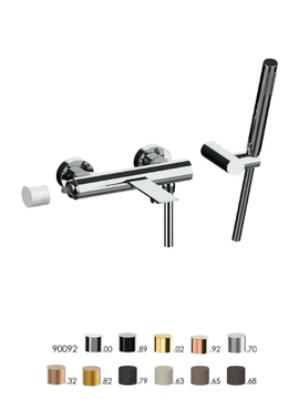 NARCISO S 78002S - Wall-mounted bathtub mixer with hand shower by Rubinetterie Frattini - view 3